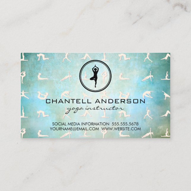 Yoga Poses | Health Wellness Business Card (Back)