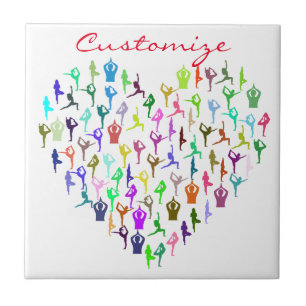 Yoga Poses Heart Thunder_Cove Ceramic Tile