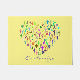 Yoga Poses Heart Thunder_Cove Doormat