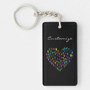 Yoga Poses Heart Thunder_Cove Key Ring