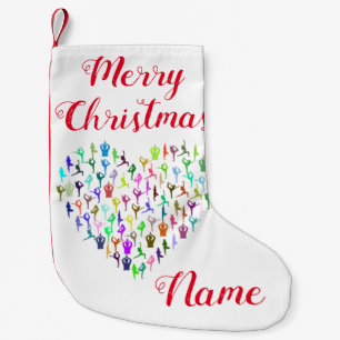 Yoga Poses Heart Thunder_Cove Small Christmas Stocking