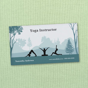 Yoga Poses & Landscape - Yoga Instructor Business Card