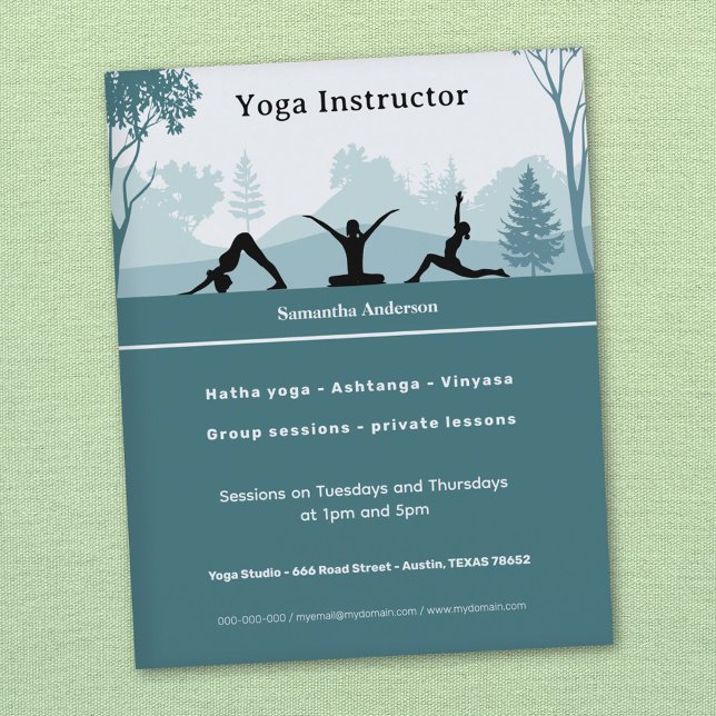 Yoga Poses & Landscape - Yoga Instructor Flyer (Yoga Poses & Landscape - Yoga Instructor Flyer)