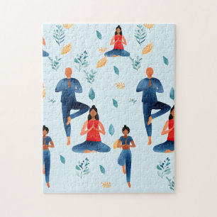 Yoga Poses, Meditation, New Age Art Jigsaw Puzzle