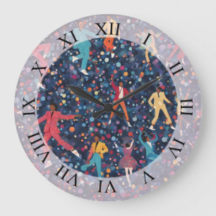 Yoga Poses, Meditation, New Age Art Large Clock