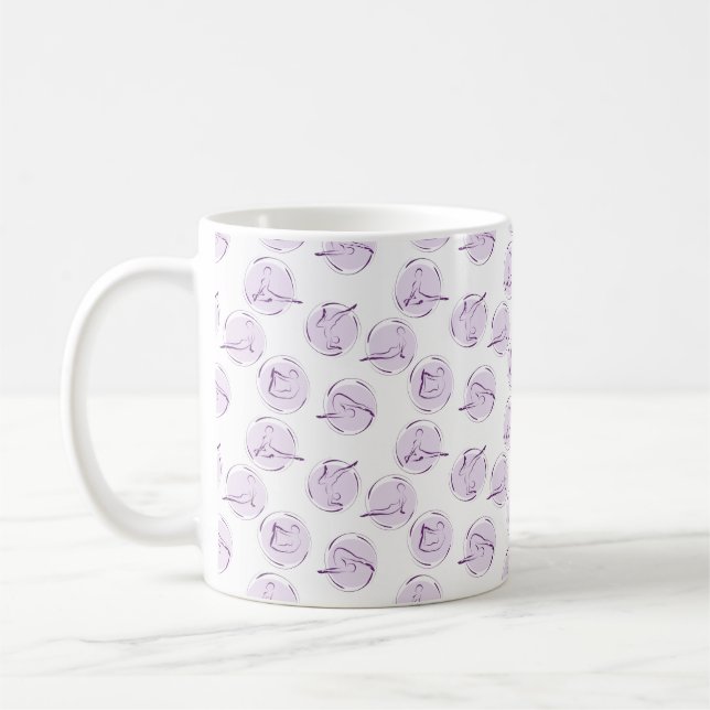 Yoga poses pattern coffee mug (Left)