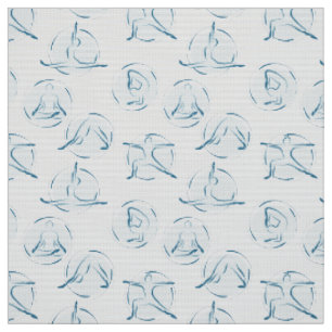 Yoga poses pattern fabric
