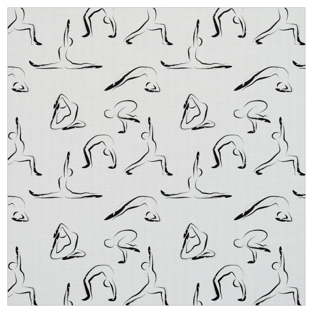 Yoga poses pattern fabric (Swatch)