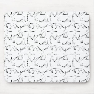 Yoga poses pattern mouse pad