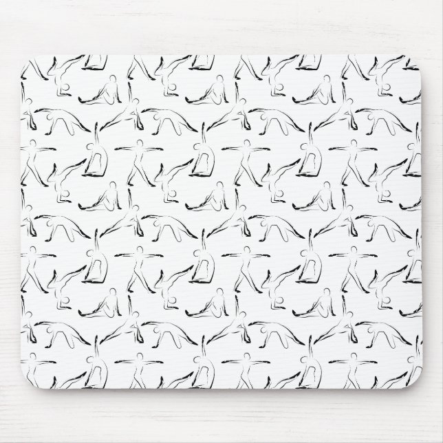Yoga poses pattern mouse pad (Front)