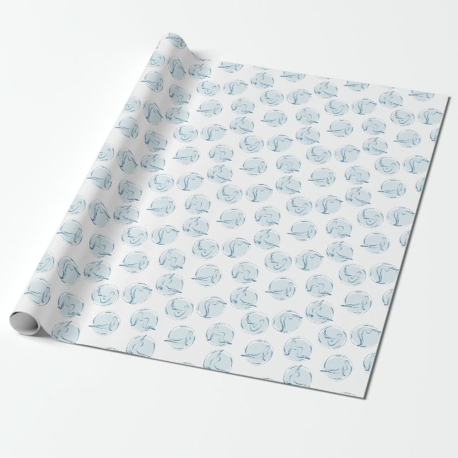 Yoga poses pattern wrapping paper (Unrolled)