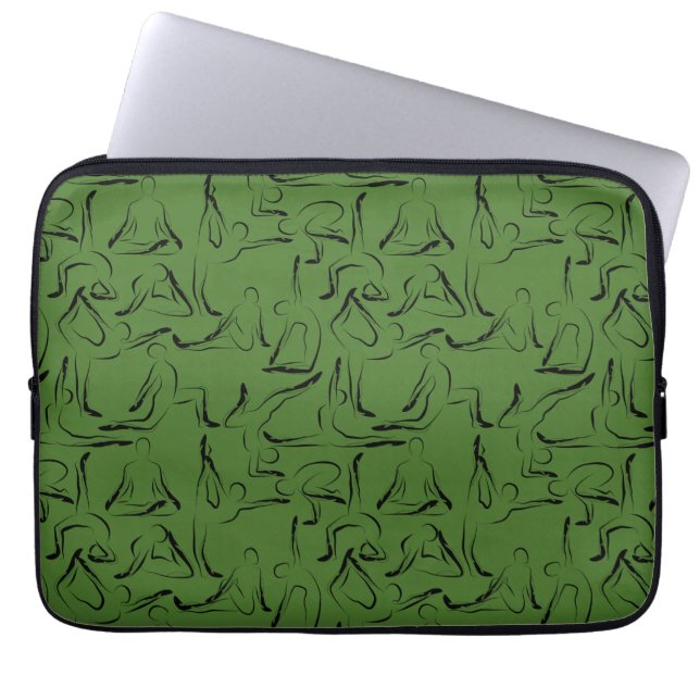 Yoga poses pattern | Yoga seamless pattern 10 Laptop Sleeve (Front)