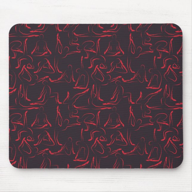 Yoga poses pattern | Yoga seamless pattern 12 Mouse Pad (Front)