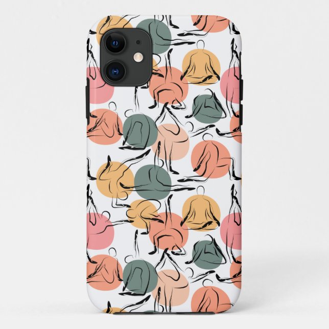 Yoga poses pattern | Yoga seamless pattern 13 Case-Mate iPhone Case (Back)