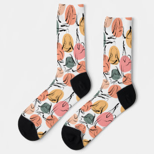Yoga poses pattern Yoga seamless pattern 13 Clas Socks