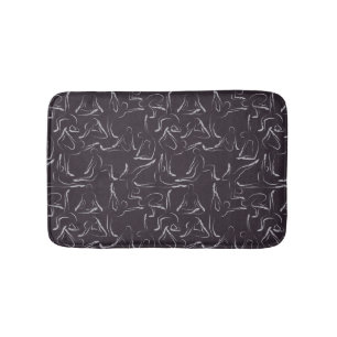 Yoga poses pattern Yoga seamless pattern 15 Bath Mat