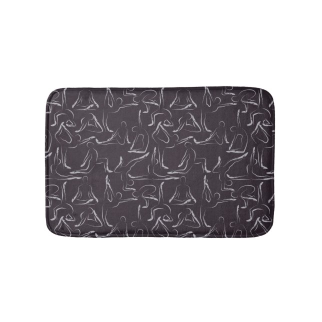 Yoga poses pattern | Yoga seamless pattern 15 Bath Mat (Front)