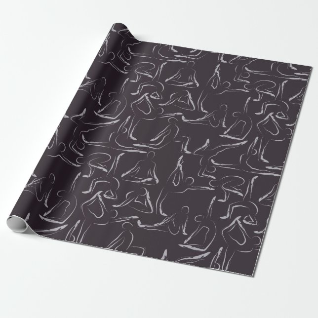 Yoga poses pattern | Yoga seamless pattern 15 Wrapping Paper (Unrolled)