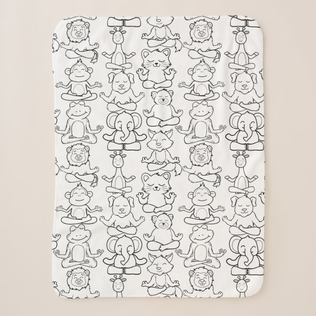 Yoga poses pattern | Yoga seamless pattern 16 Sherpa Blanket (Front)