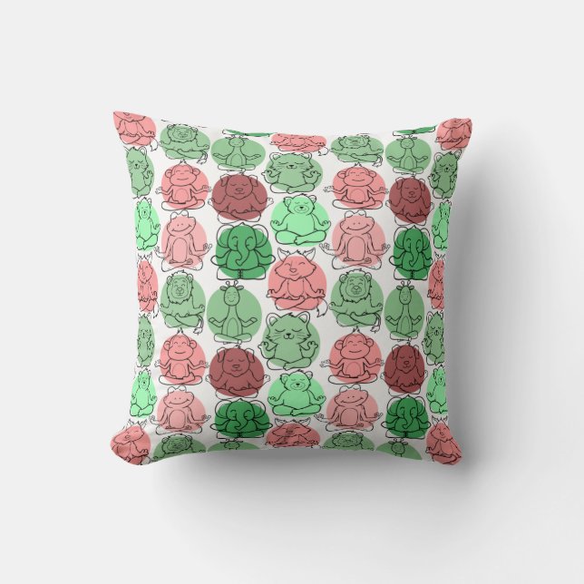 Yoga poses pattern | Yoga seamless pattern 18 Cushion (Front)
