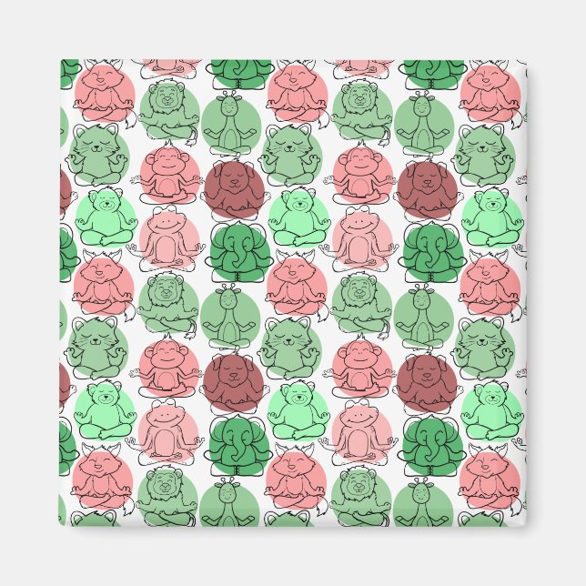 Yoga poses pattern | Yoga seamless pattern 18 Magnet (Front)