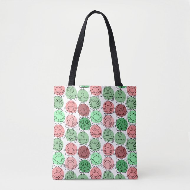 Yoga poses pattern | Yoga seamless pattern 18 Tote Bag (Front)