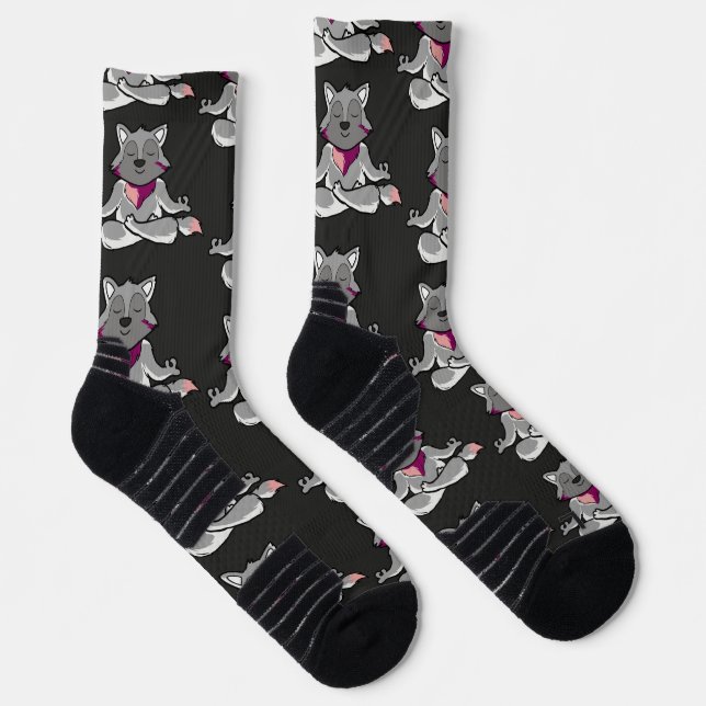 Yoga poses pattern | Yoga seamless pattern 19 Magn Socks (Right)