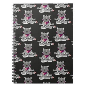 Yoga poses pattern   Yoga seamless pattern 19 Notebook