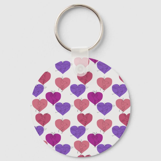 Yoga poses pattern | Yoga seamless pattern 1 Key Ring (Front)