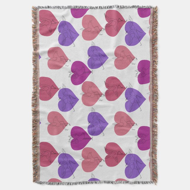 Yoga poses pattern | Yoga seamless pattern 1 Throw Blanket (Front Vertical)