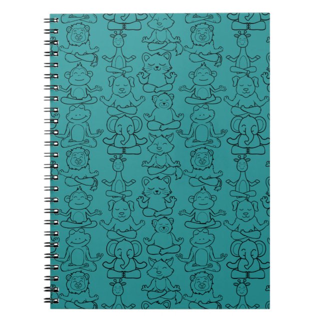 Yoga poses pattern | Yoga seamless pattern 21 Notebook (Front)