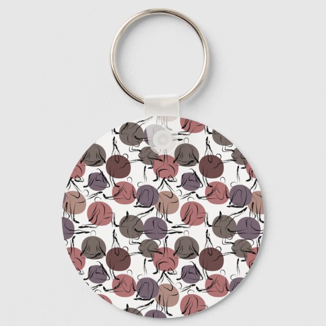 Yoga poses pattern | Yoga seamless pattern 22 Key Ring (Front)