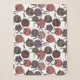 Yoga poses pattern   Yoga seamless pattern 22 Sherpa Blanket