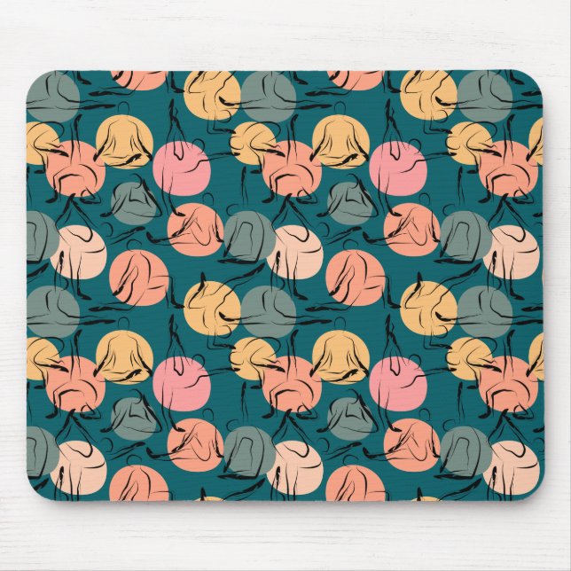 Yoga poses pattern | Yoga seamless pattern 23 Mouse Pad (Front)