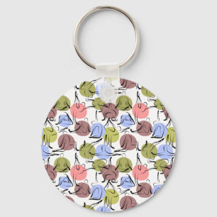 Yoga poses pattern Yoga seamless pattern 25 Key Ring