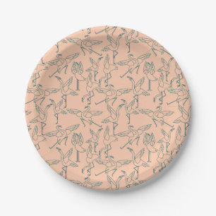 Yoga poses pattern   Yoga seamless pattern 29 Paper Plate