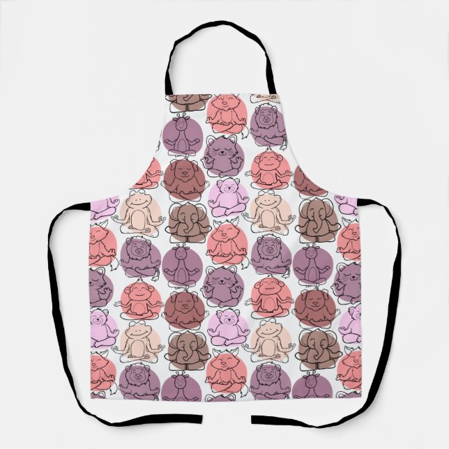 Yoga poses pattern | Yoga seamless pattern 31 Apron (Front)