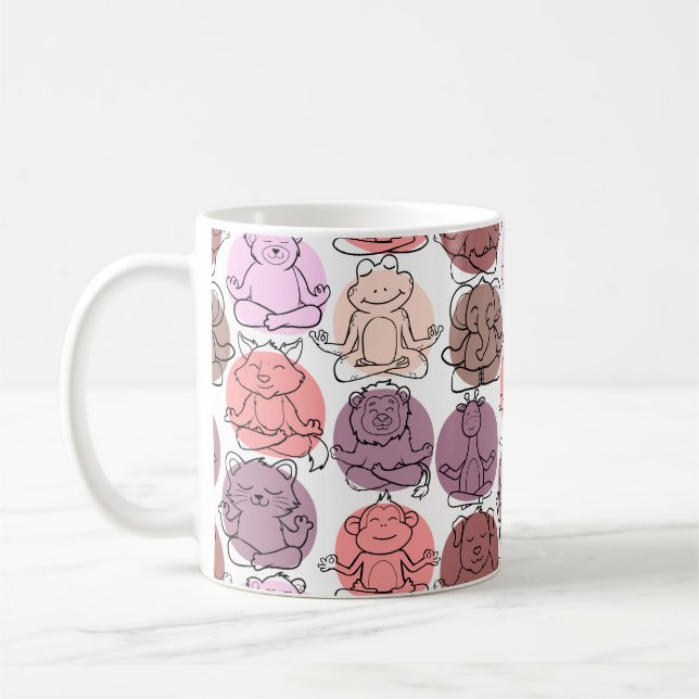 Yoga poses pattern | Yoga seamless pattern 31 Coffee Mug (Left)