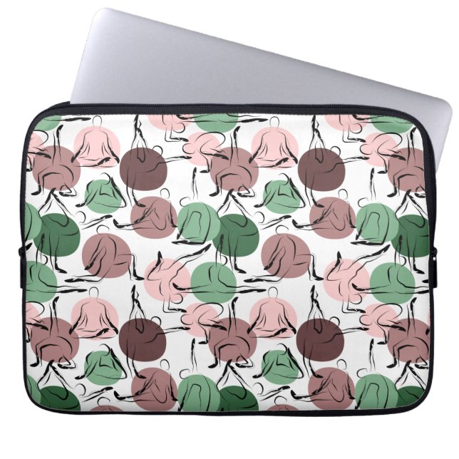 Yoga poses pattern | Yoga seamless pattern 33 Laptop Sleeve (Front)