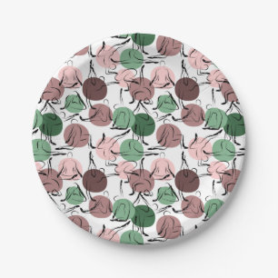 Yoga poses pattern Yoga seamless pattern 33 Paper Plate