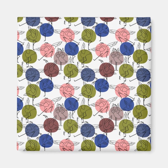 Yoga poses pattern | Yoga seamless pattern 34 Magnet (Front)