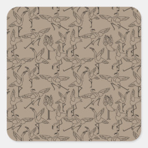Yoga poses pattern Yoga seamless pattern 35 Square Sticker