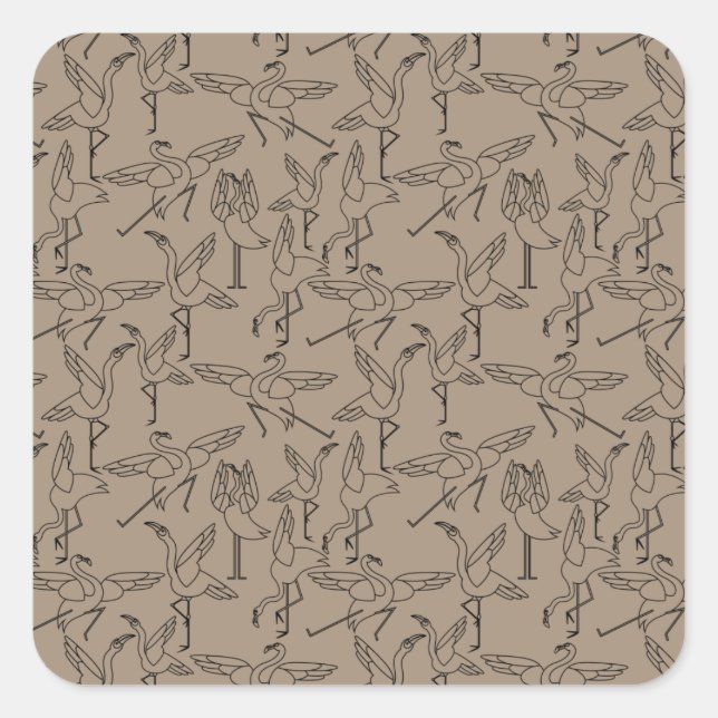 Yoga poses pattern | Yoga seamless pattern 35 Square Sticker (Front)