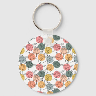 Yoga poses pattern Yoga seamless pattern 37 Key Ring