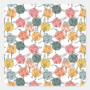 Yoga poses pattern Yoga seamless pattern 37 Square Sticker