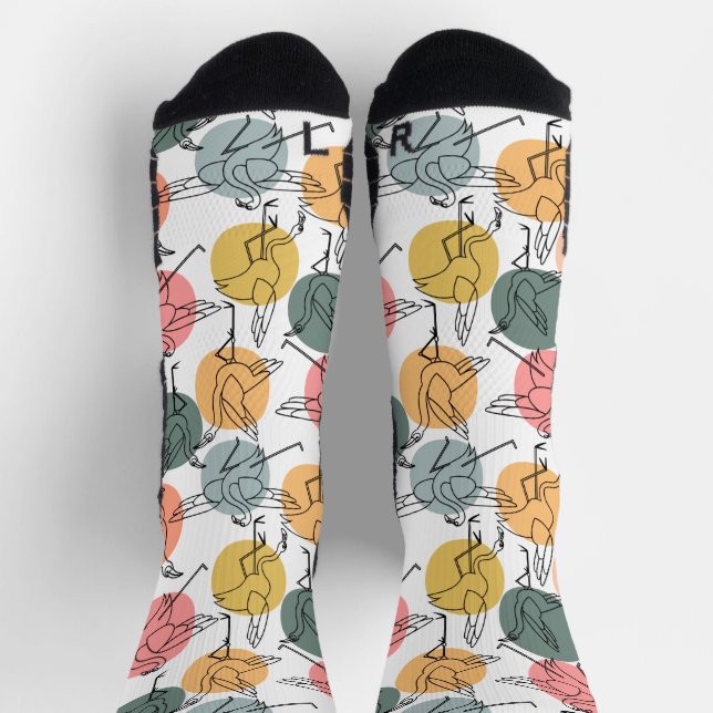 Yoga poses pattern | Yoga seamless pattern 37 Tape Socks (Top)