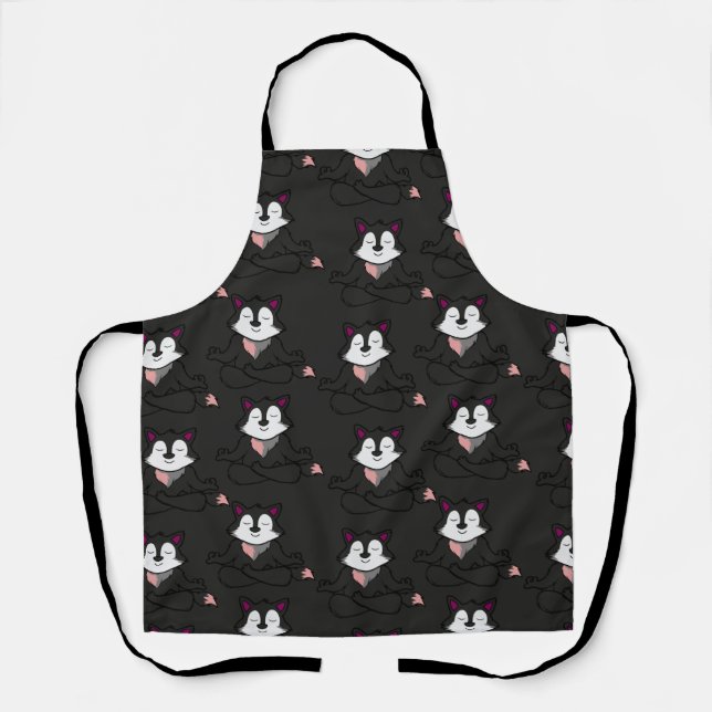 Yoga poses pattern | Yoga seamless pattern 38 Apron (Front)