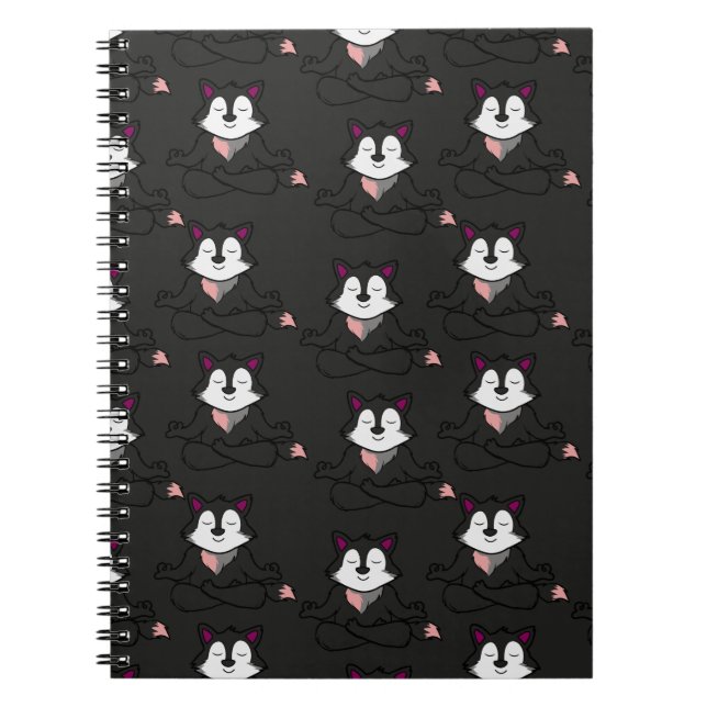 Yoga poses pattern | Yoga seamless pattern 38 Notebook (Front)