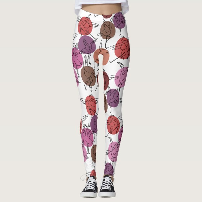 Yoga poses pattern | Yoga seamless pattern 40 Leggings (Front)