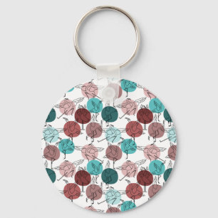 Yoga poses pattern Yoga seamless pattern 41 Key Ring